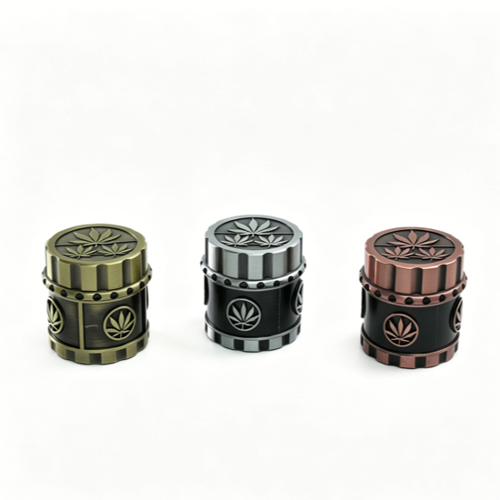 Leaf Engraved Metal Grinder